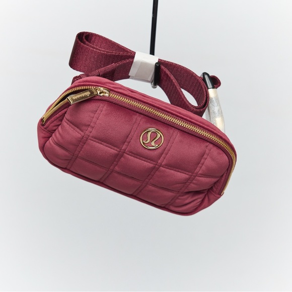 lululemon athletica Handbags - Lululemon Velour Belt Bag Burgundy NWT